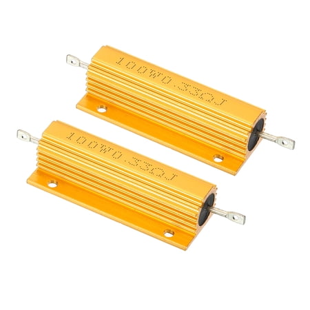 Unique Bargains 100W 0.33 Ohm Aluminum Shell Resistor Housing Resistor Housed Case Wirewound Resistors Power Resistor, 2 Pack