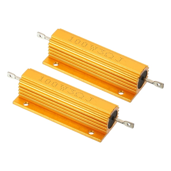 Unique Bargains 100W 3 Ohm Aluminum Shell Resistor Housing Resistor Housed Case Wirewound Resistors Power Resistor, 2 Pack