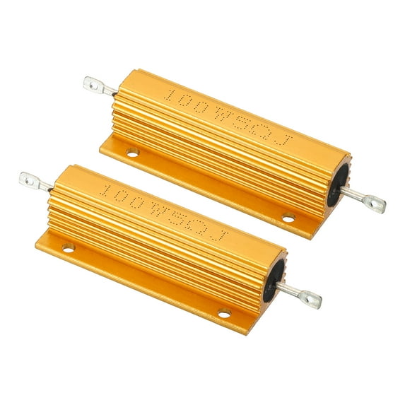 Unique Bargains 100W 5 Ohm Aluminum Shell Resistor Housing Resistor Housed Case Wirewound Resistors Power Resistor, 2 Pack