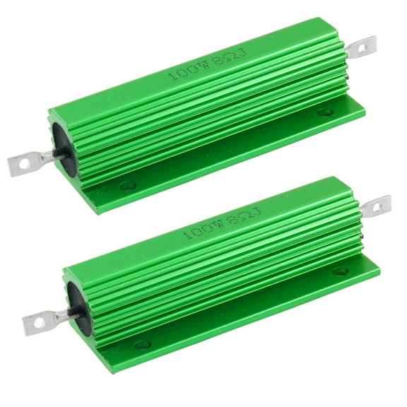 Unique Bargains 100W 8 Ohm Screw Tap Mounted Aluminum Housed Wirewound Resistors 2Pcs