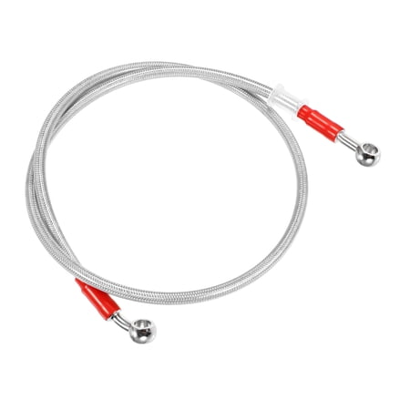 Unique Bargains 100cm 39.37" 10mm ID Motorcycle Hydraulic Brake Line Oil Hose Pipe 28° 0° Stainless Steel Silver Tone