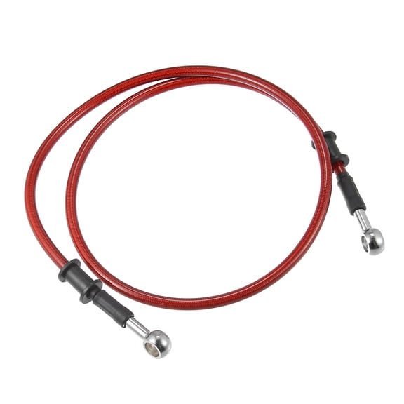 Unique Bargains 100cm 39.37" Length 10mm ID Motorcycle Hydraulic Brake Line Oil Hose Pipe 28 Stainless Steel Red