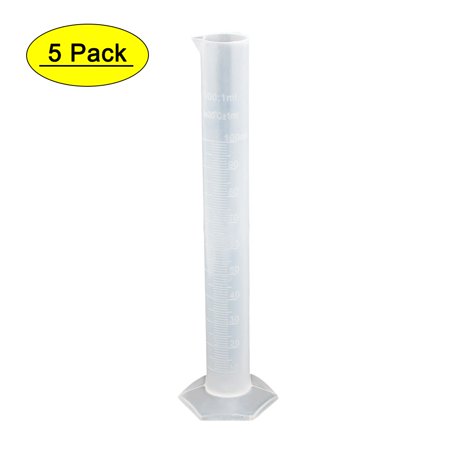 Unique Bargains 100mL Laboratory Solution Liquid Measurement Graduated Cylinder Clear 5pcs