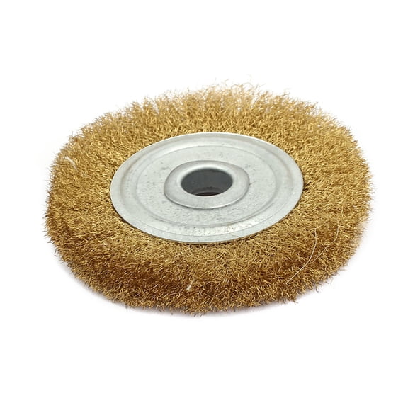 Unique Bargains 100mm Dia Brass Wire Polishing Brush Wheel Buffing Tool Brass Tone