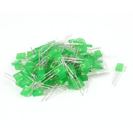 Unique Bargains 100pcs 3.5VDC 7mm x 5mm x 2mm  Lighting Lamps Emitting Diodes Green