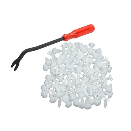 Unique Bargains 100pcs 8mm Plastic Rivets Clips Car Door Panel Retainer Fasteners Screws