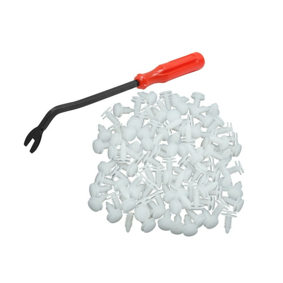 Unique Bargains 100pcs 8mm Plastic Rivets Clips Car Door Panel Retainer Fasteners Screws