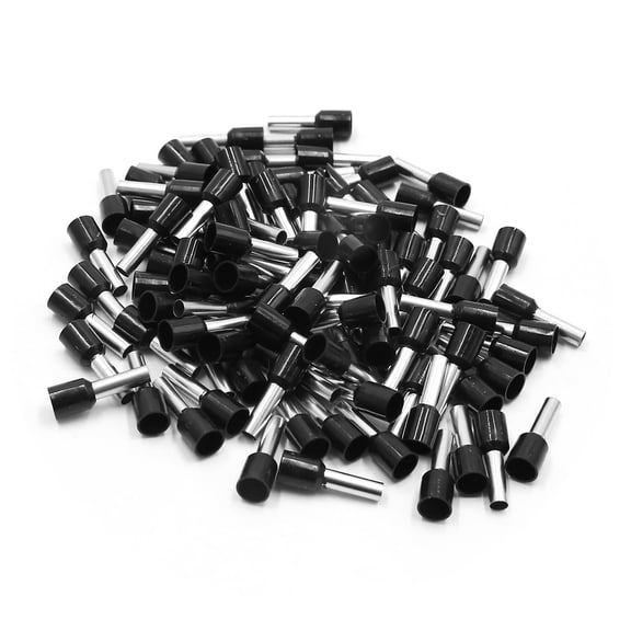 Unique Bargains 100pcs Black Insulated Copper AWG 10 Wire Crimp Connector Cord Pin End Terminal