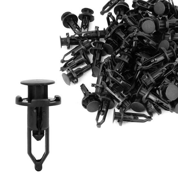 Unique Bargains 100pcs Car Mudguard Clip Auto Bumper Retainer Fastener Push Rivet Black