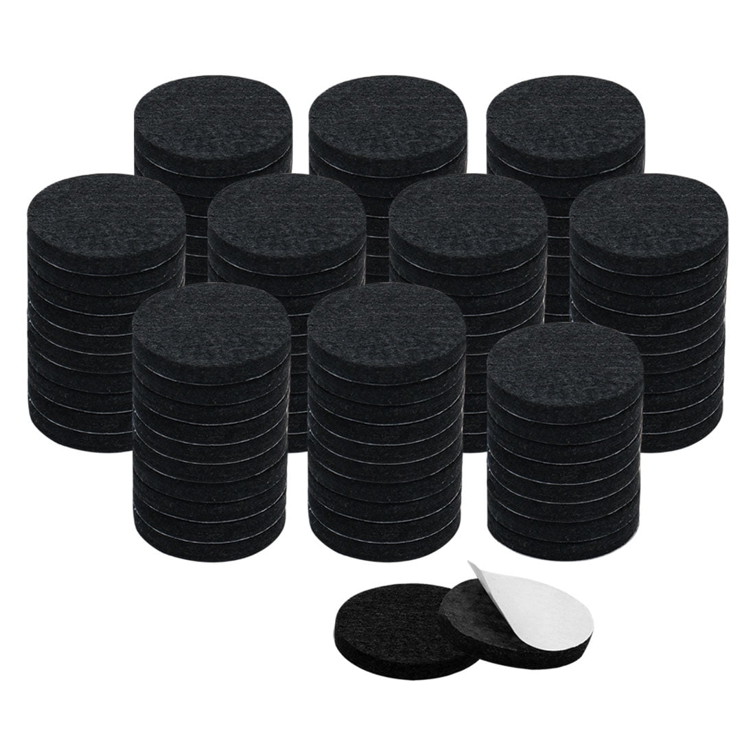 Unique Bargains 100pcs Round Self-stick Anti-scratch Furniture Felt Pads for Chair Feet