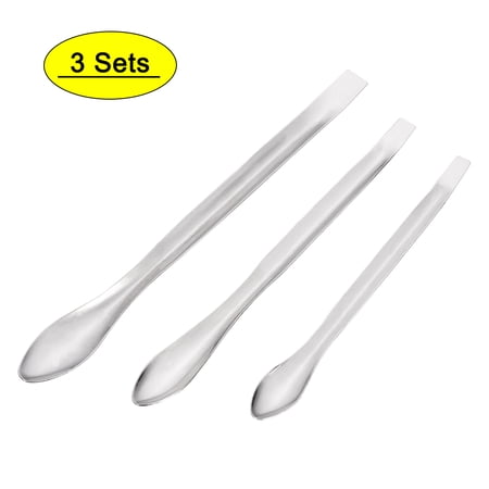 Unique Bargains 105/125/140mm Stainless Steel Micro Scoop Reagent Sample Spoon 9in3 Sets