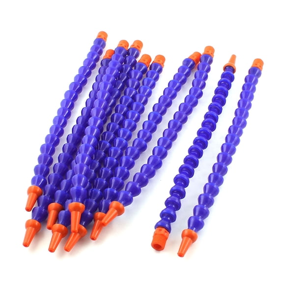 Unique Bargains 10PCS 1/4PT Thread 8mm Nozzle Multi Direction Flexible Water Oil Tube Pipe 12"