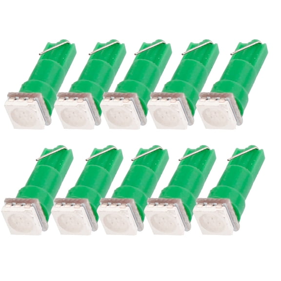 Unique Bargains 10PCS Green T5 5050  1  Auto Car Indicator Dashboard Lights Bulb Lamp