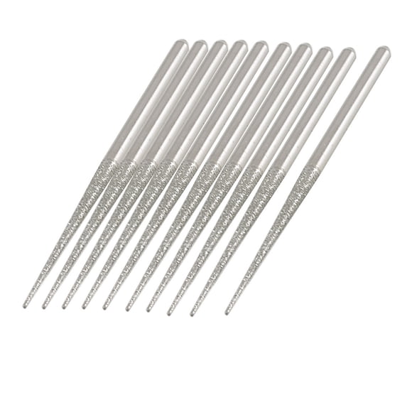 Unique Bargains 10PCS Tapered Head Grinding Bits Diamond Mounted Points 3mm x 70mmm x 35mm