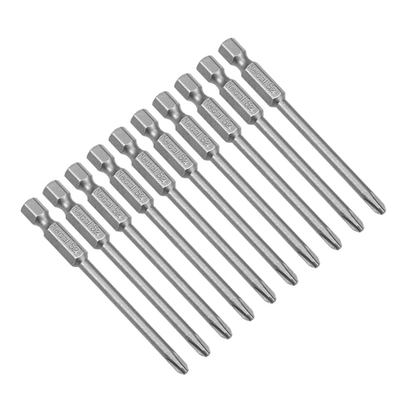 Unique Bargains 10Pcs 1/4 inch Hex Shank 75mm Length Phillips 4PH2 Magnetic Screw Driver S2 Screwdriver Bit