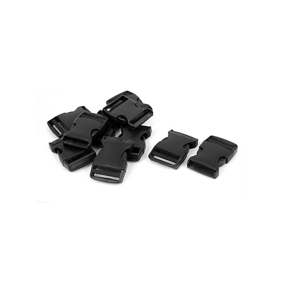 Unique Bargains 10Pcs 1.5" Wide Webbing Strap Plastic Curved Clasp Side Release Buckle Black