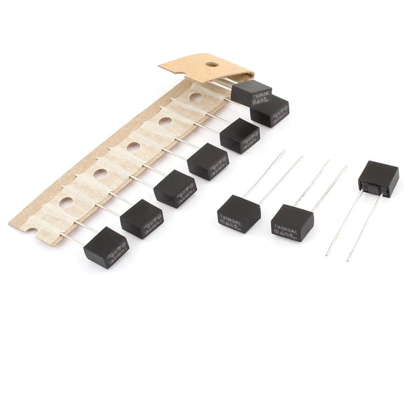 10Pcs 250V 1A Slow Blow Type Radial Square Micro Fuses 7.5x8x4mm