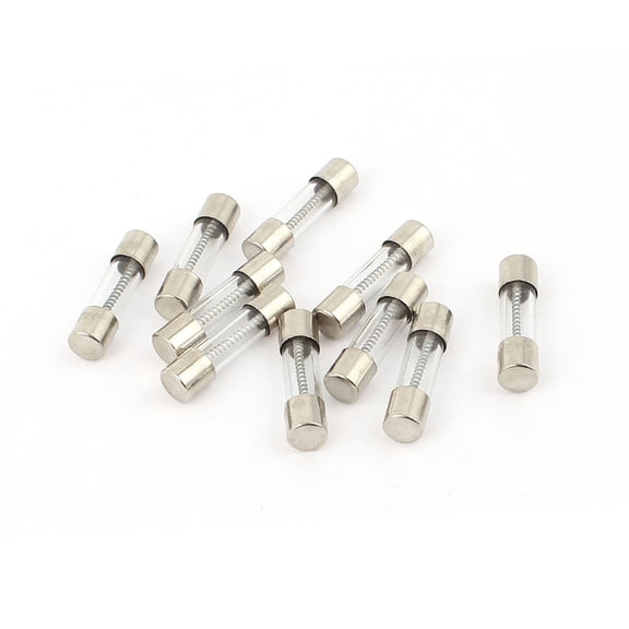 Uxcell 10 Pcs Clear 250V 5A 5Amp Slow Blow Time Delay Glass Fuses Tubes for Home 0.2" x 0.8"