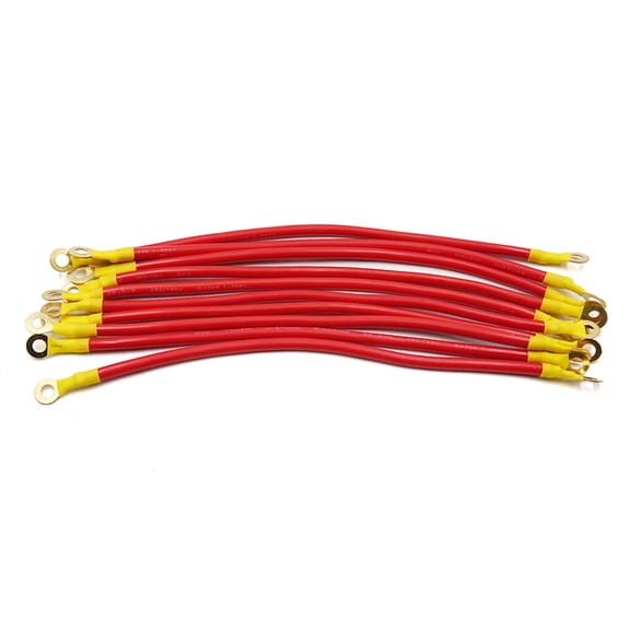 Unique Bargains 10Pcs 27cm Length Universal Car Battery Inverter Wire Power Transfer Cable Red