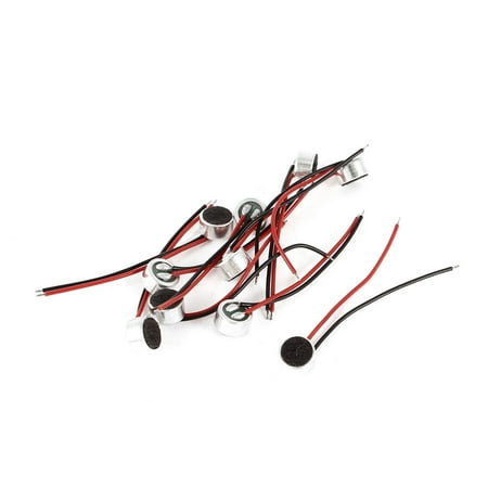 10Pcs Double Wire Cylinder Shaped Electret Condenser Microphone Cartridge Pick-up 6mm x 3.5mm