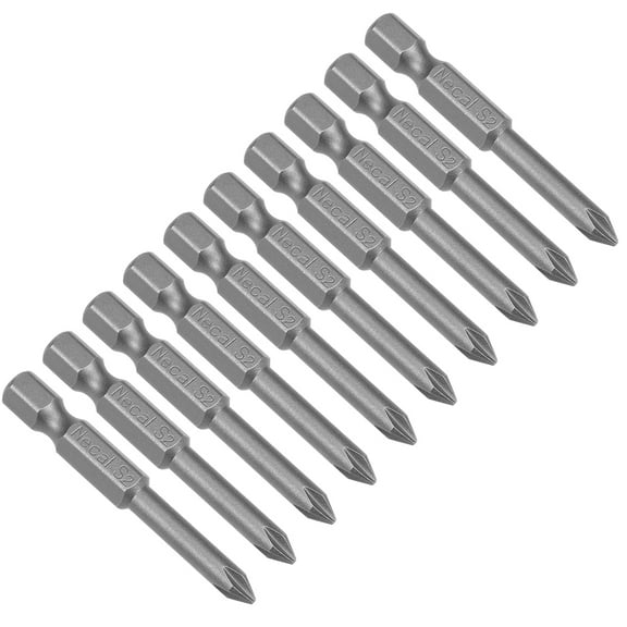 Unique Bargains 10Pcs 50mm 1/4" Hex Shank 4.5mm PH1 Magnetic Phillips Head Screwdriver Bits S2