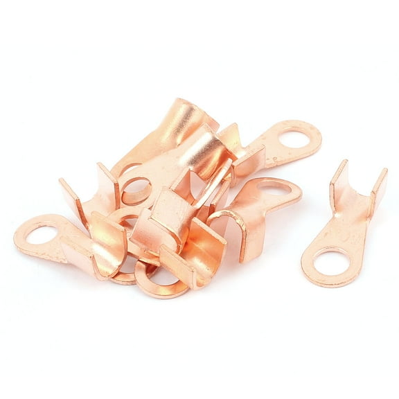 Unique Bargains 10Pcs 60A Cable Tube Passing Through Crimp Copper Connector Terminals