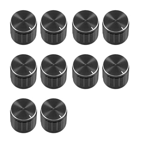 Unique Bargains 10Pcs 6mm Insert Shaft 16x16mm Aluminum Alloy Potentiometer Rotary Knob Pot