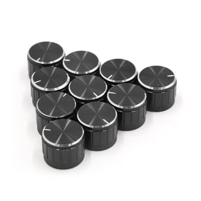 Unique Bargains 10Pcs 6mm Knurled Shaft Insert Dia. Aluminum Alloy Potentiometer Control Knobs