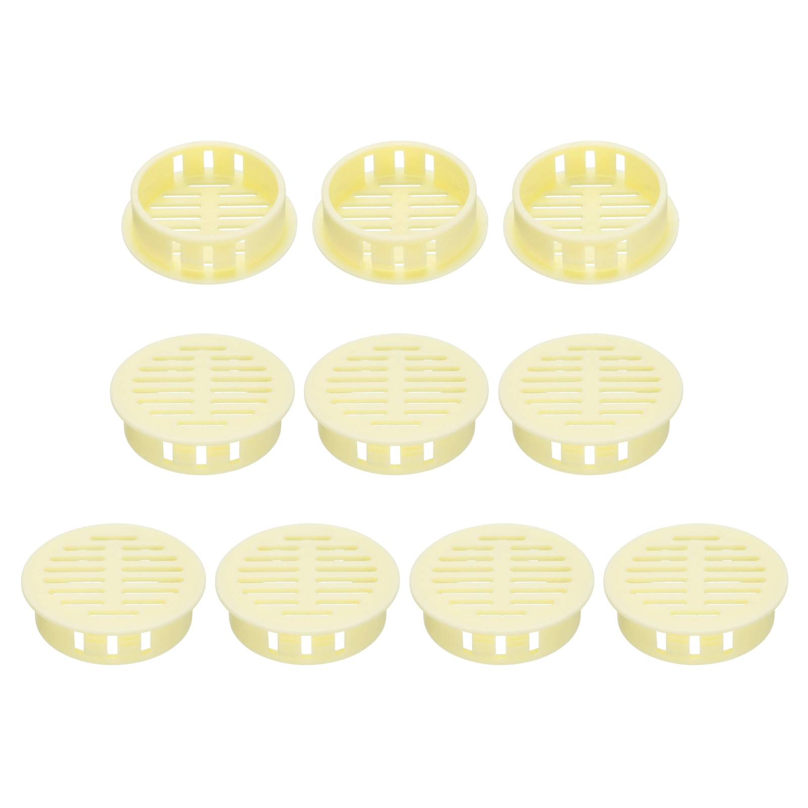 Unique Bargains 10Pcs Air Vents Circular Soffit Vent Cover for Home Office Yellow 1.4"