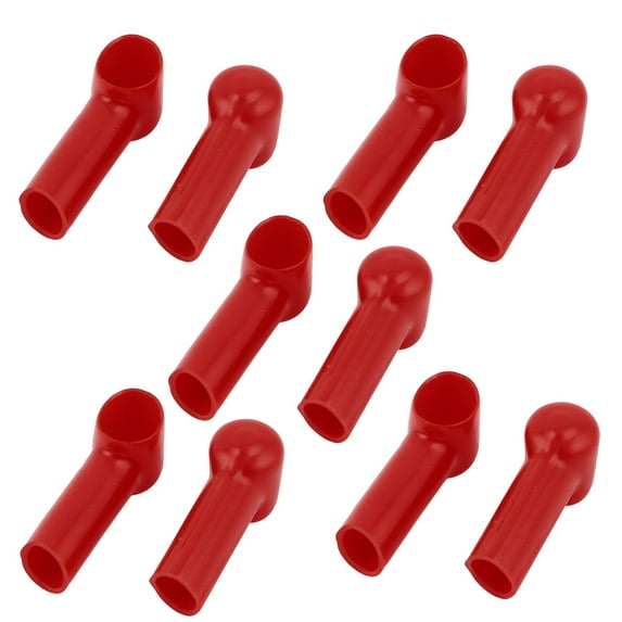 Unique Bargains 10Pcs Angle Type PVC Battery Terminal Insulating Protector Covers Red 14mmx10mm