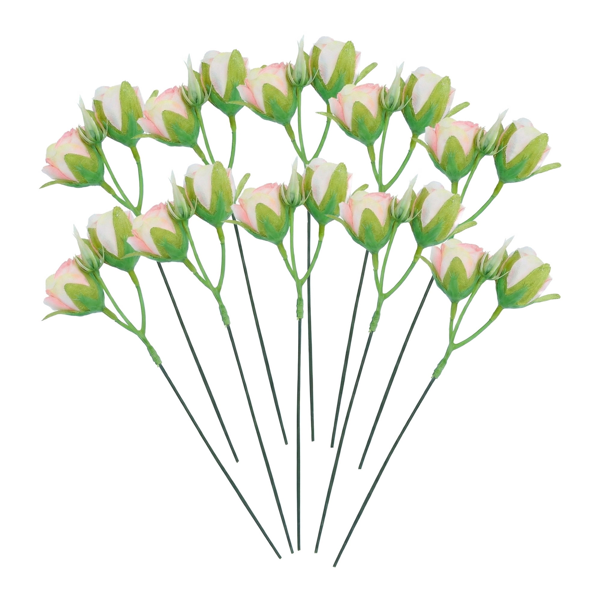 Unique Bargains 10Pcs Artificial Bulk Silk Rose Bouquet Light Pink 9.4inch