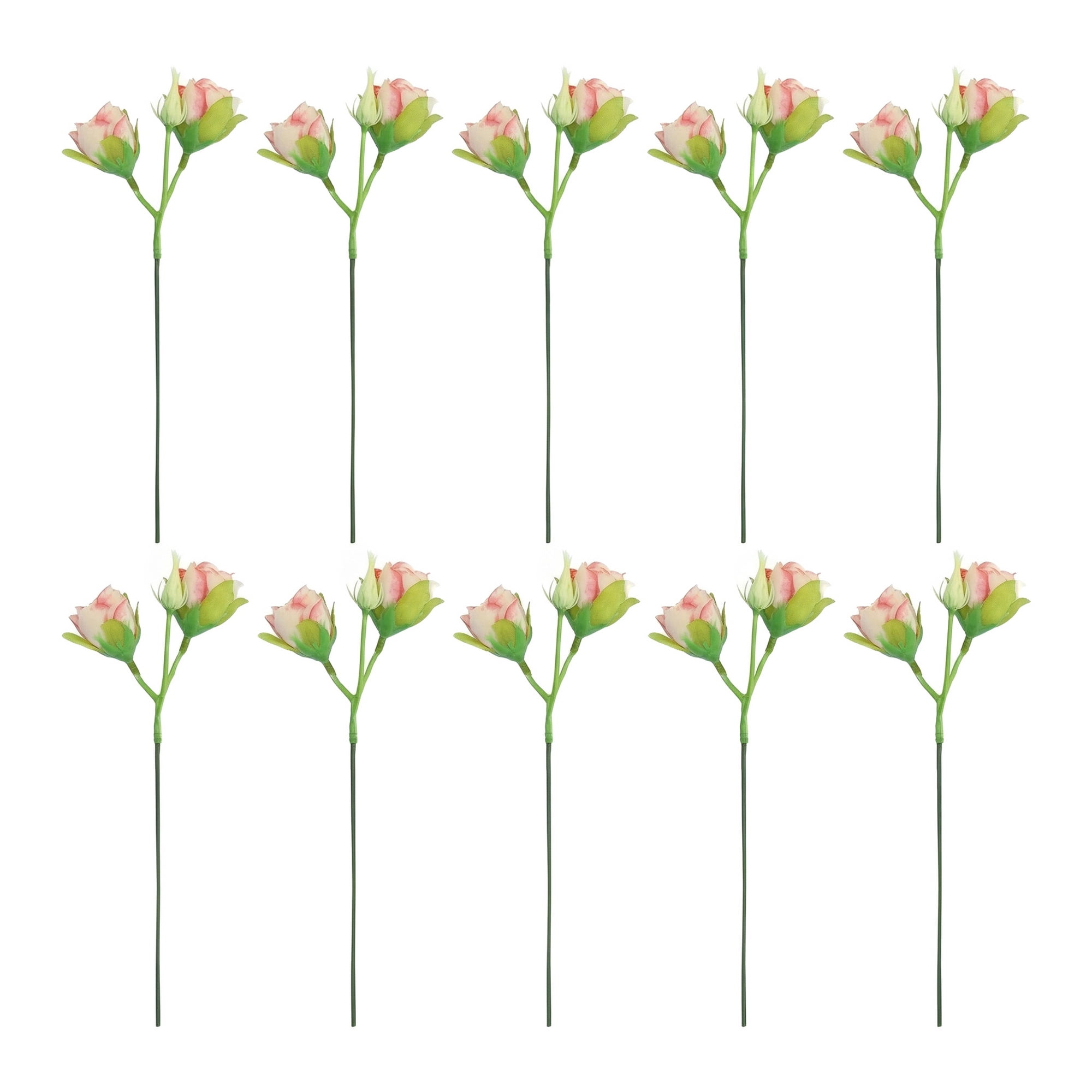Unique Bargains 10Pcs Artificial Bulk Silk Rose Bouquet Rose Red 9.4inch