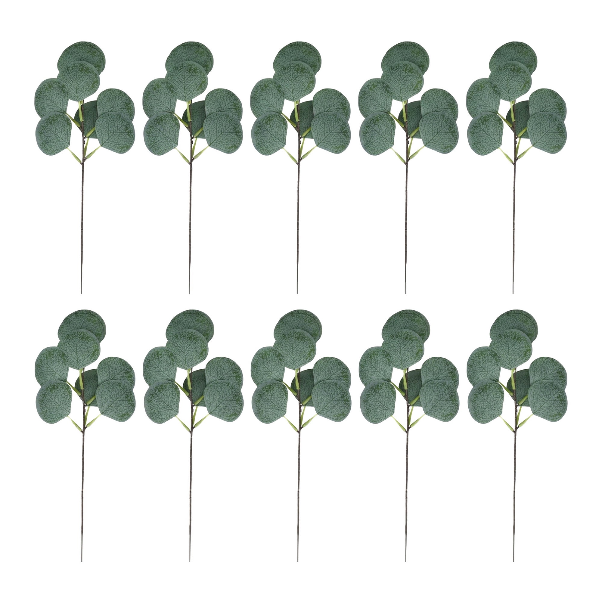 Unique Bargains 10Pcs Artificial Eucalyptus Stems Green And Fruitless 13in