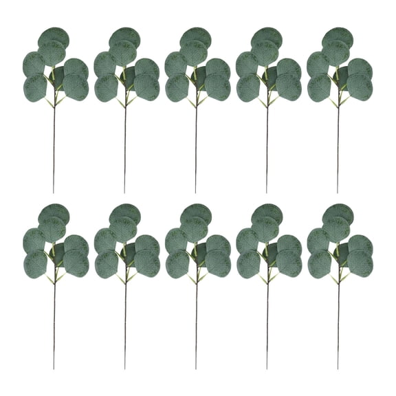 Unique Bargains 10Pcs Artificial Eucalyptus Stems Green And Fruitless 13in