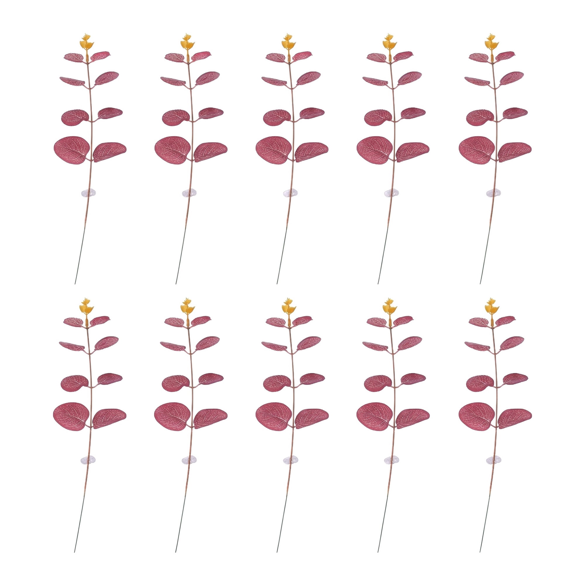 Unique Bargains 10Pcs Artificial Eucalyptus Stems Plastic Greenery Purple 13inch