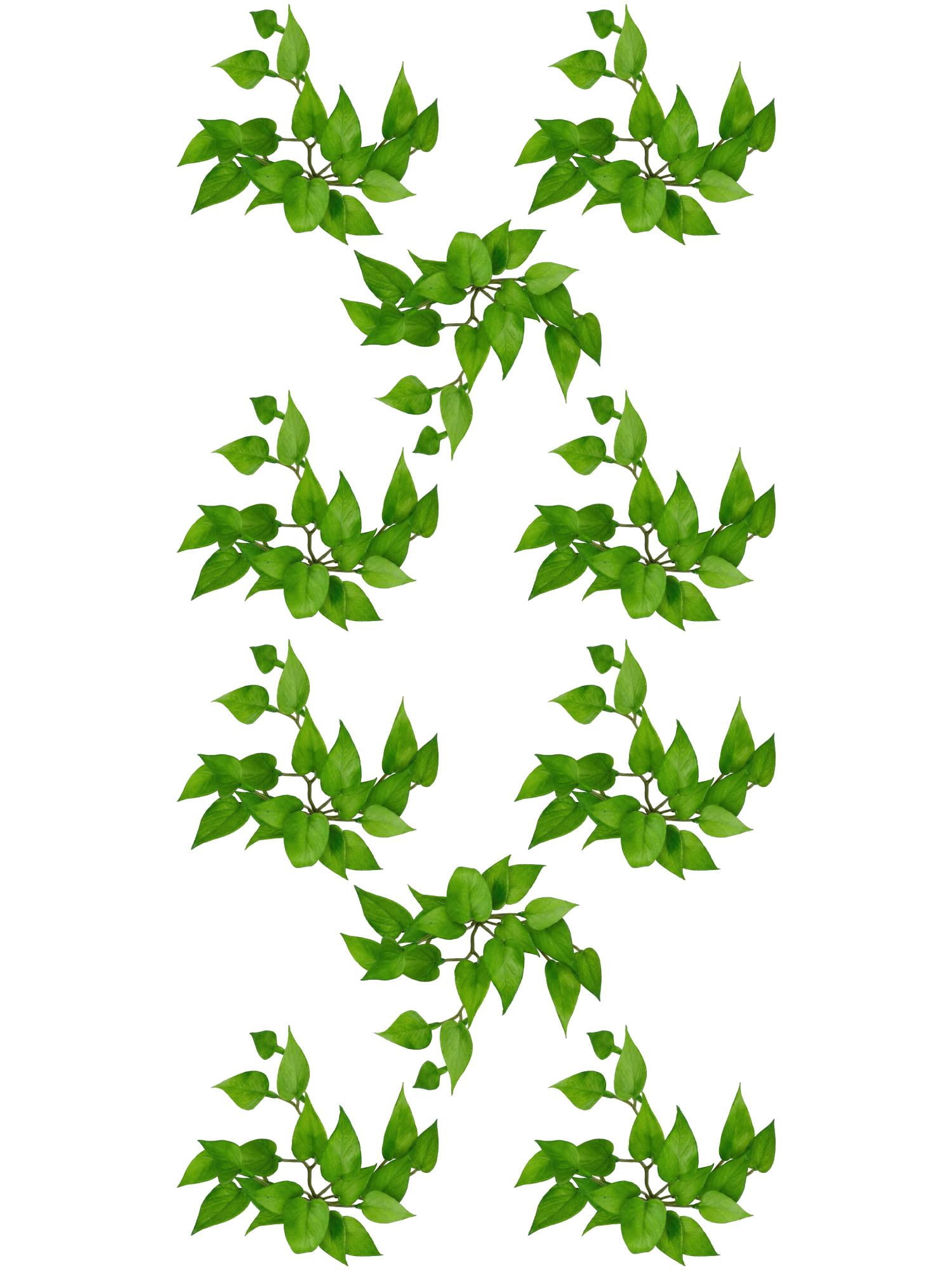 Unique Bargains 10Pcs Artificial Leaves Rubber Faux Greenery Stems 6.7" Light Green