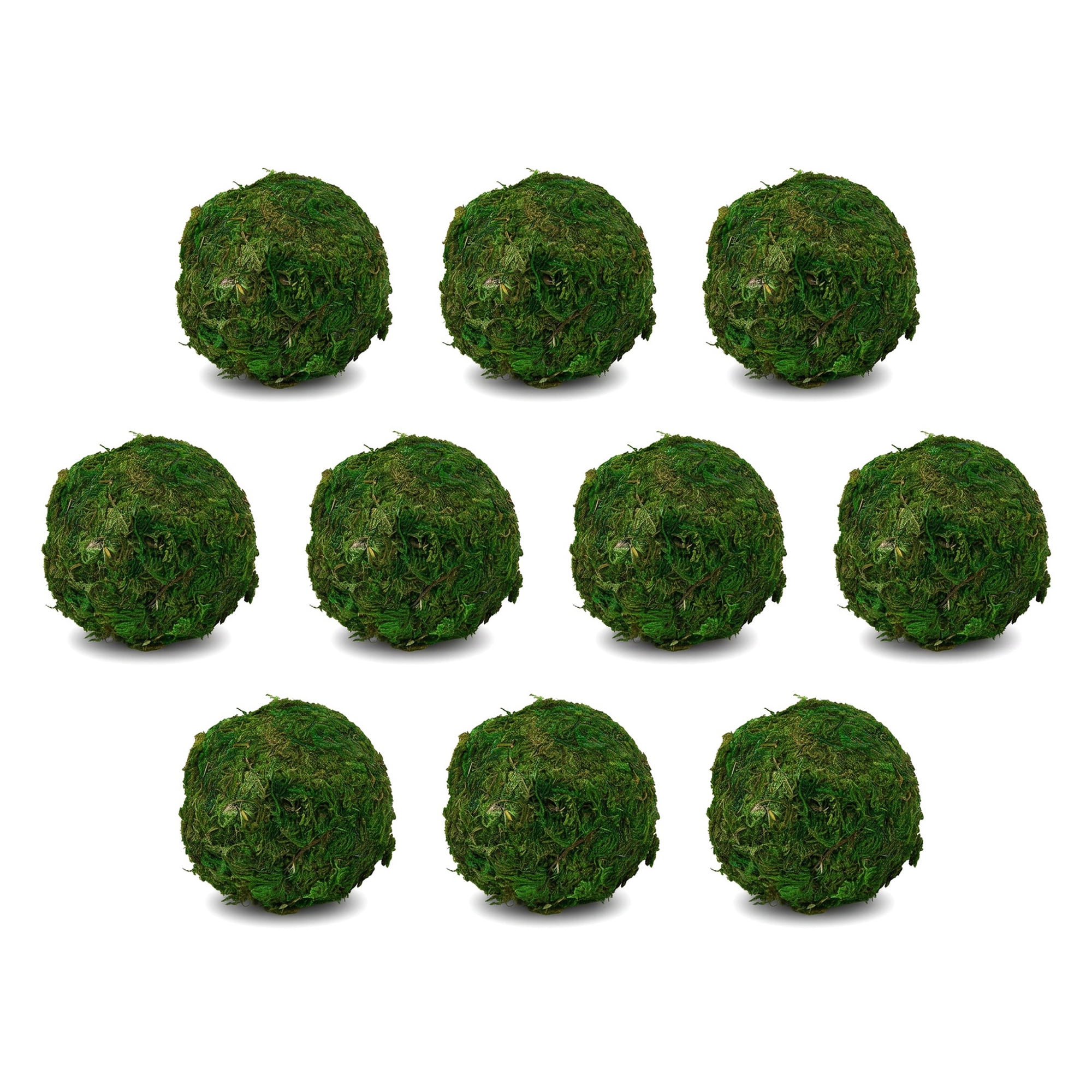 Unique Bargains 10Pcs Artificial Moss Balls for Bowl Fillers Spheres Green 3.1"x3.1"x3.1"