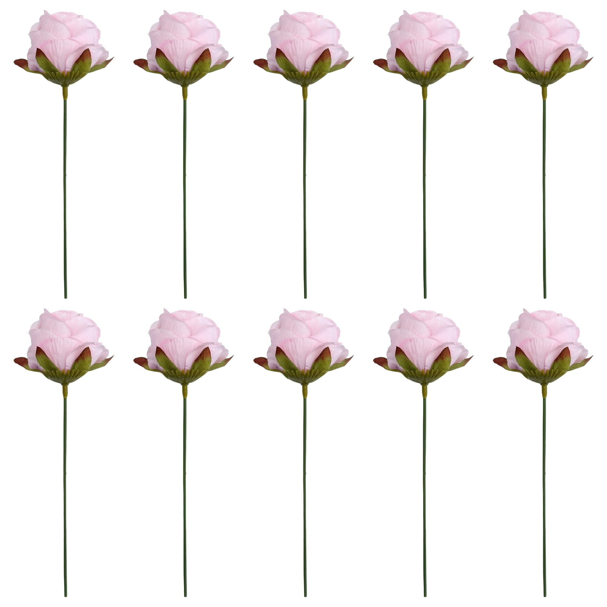 Unique Bargains 10Pcs Artificial Rose Flowers Petite Silk Bouquets Light Purple 8.1 in