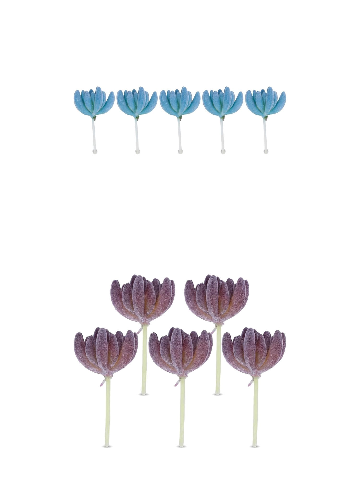 Unique Bargains 10Pcs Artificial Succulents 3.5" Buddha's Hand Blue Buddha's Hand Purple
