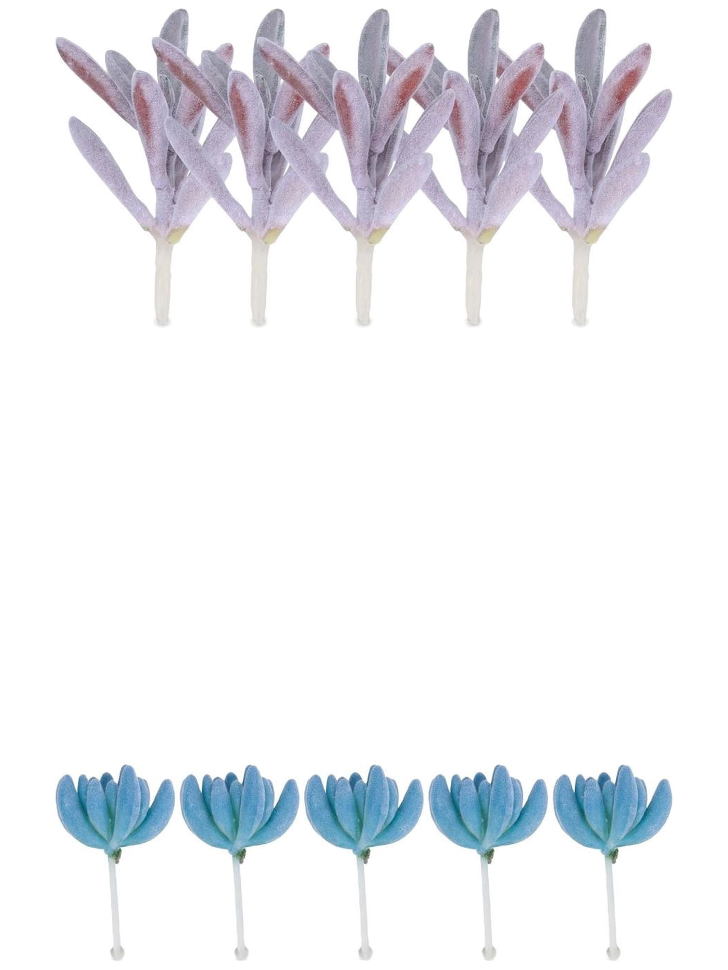Unique Bargains 10Pcs Artificial Succulents 3.5" Buddha's Hand Blue Peperomia Purple
