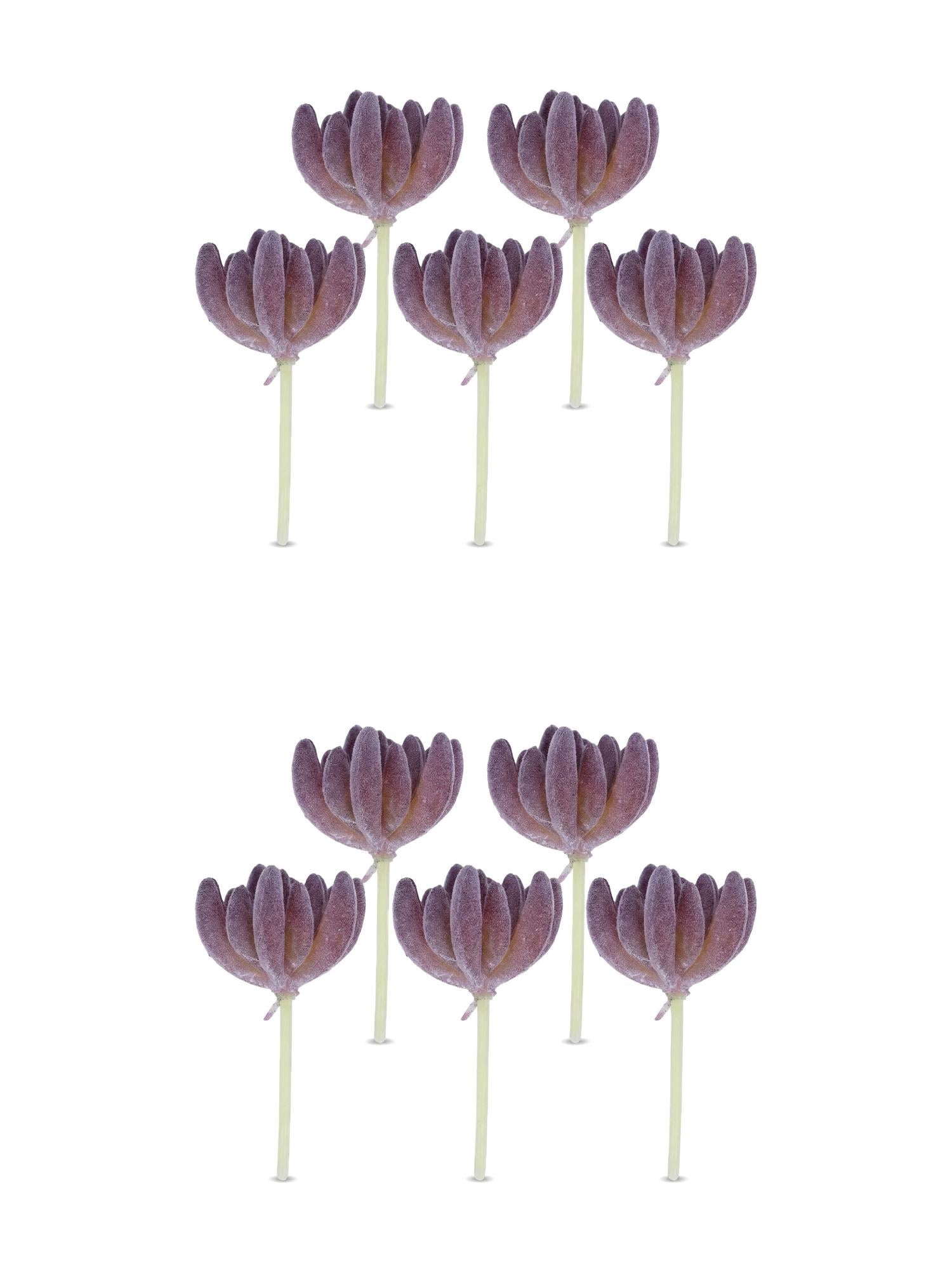Unique Bargains 10Pcs Artificial Succulents Buddha's Hand 3.5" Buddha's Hand Purple