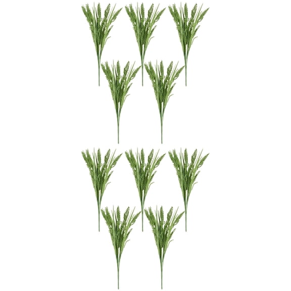 Unique Bargains 10Pcs Artificial Wheat Stems 15.7" Green