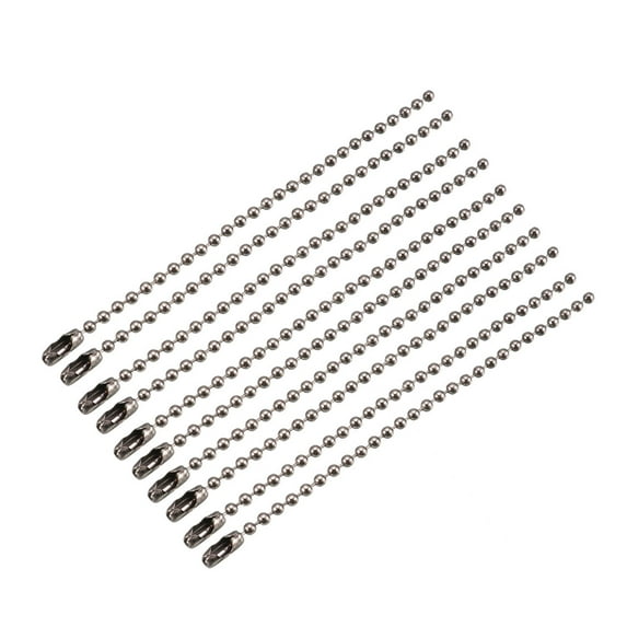 Unique Bargains 10Pcs Metal Bead Clasp Ball Connector Chain Keychain 2.4mm Dia 10cm Length