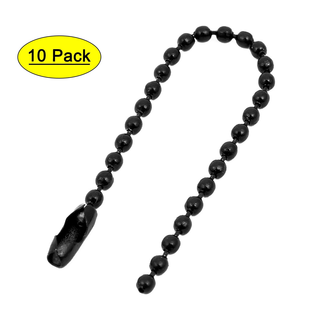 VIUJUH 150 Pcs 100mm 4inch Bead Chain,24Mm Diameter with Ball Connector Clasp Keychain Rings Metal Bead Chain Nickel Chain Dog T, Metal