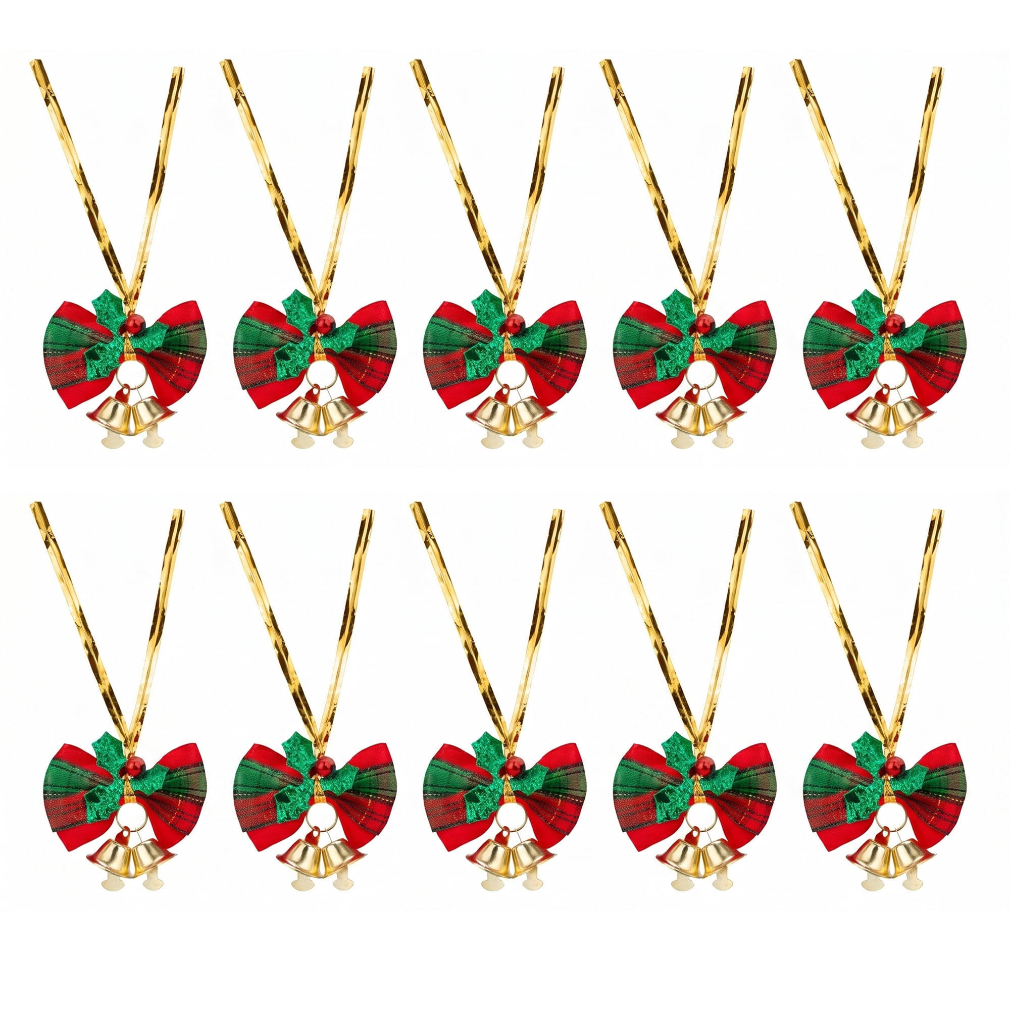 Unique Bargains 10Pcs Craft Small Hanging Bells Bronze Green Leaf 2"L x 1"W x 2"H