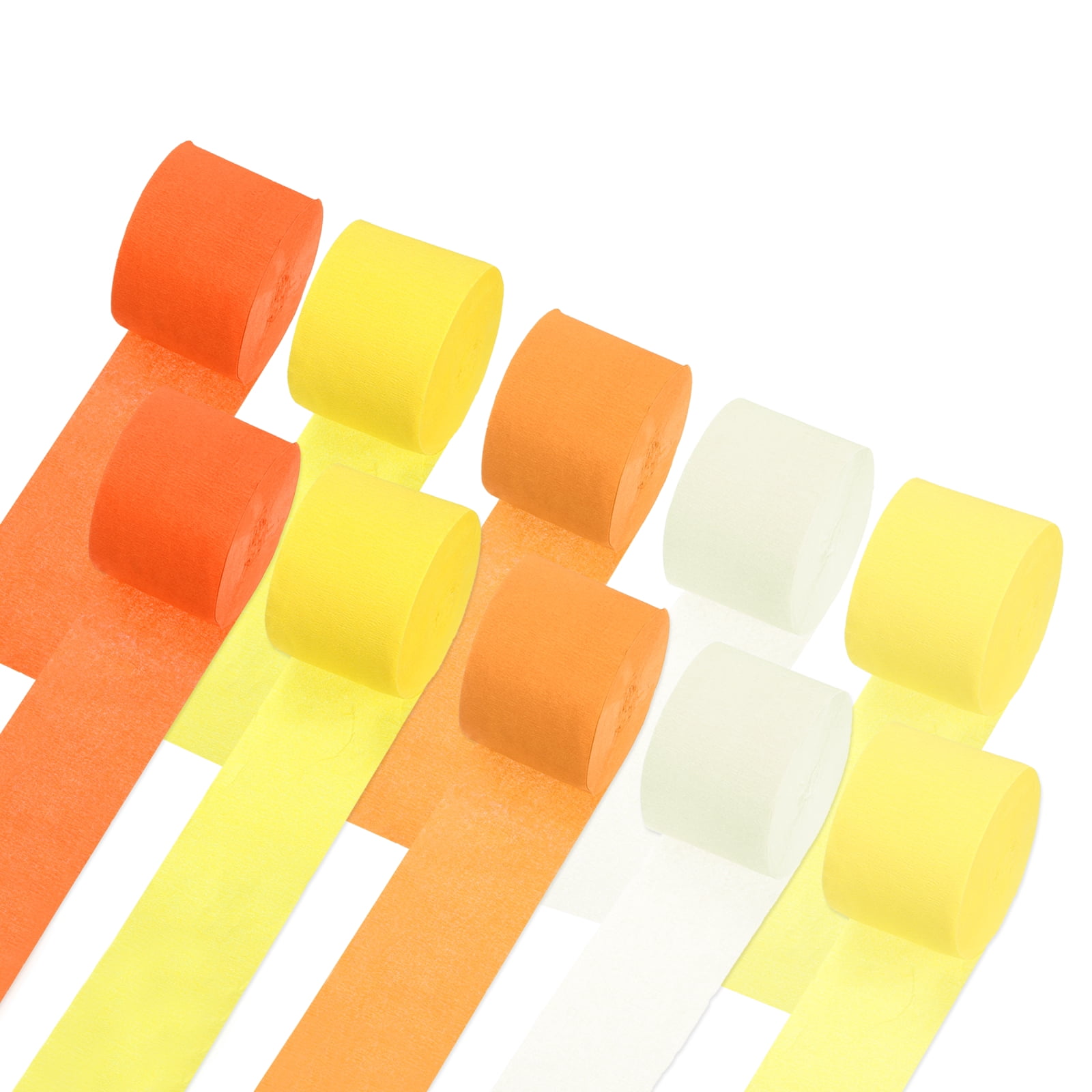 Unique Bargains 10Pcs Crepe Paper Streamers Party Yellow Orang White 1.8in x 82ft