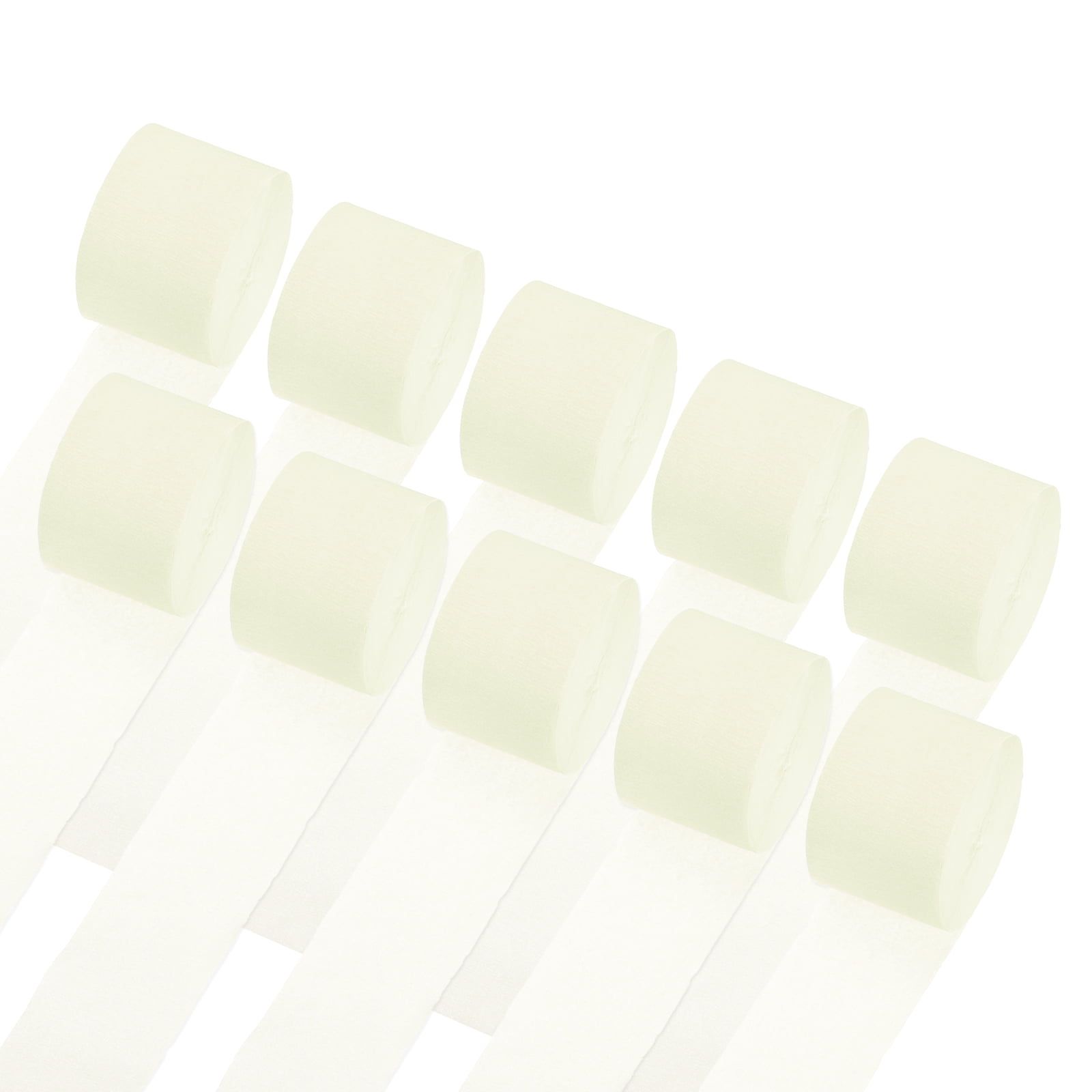 Unique Bargains 10Pcs Crepe Paper Streamers for Party Beige 1.8in x 82ft
