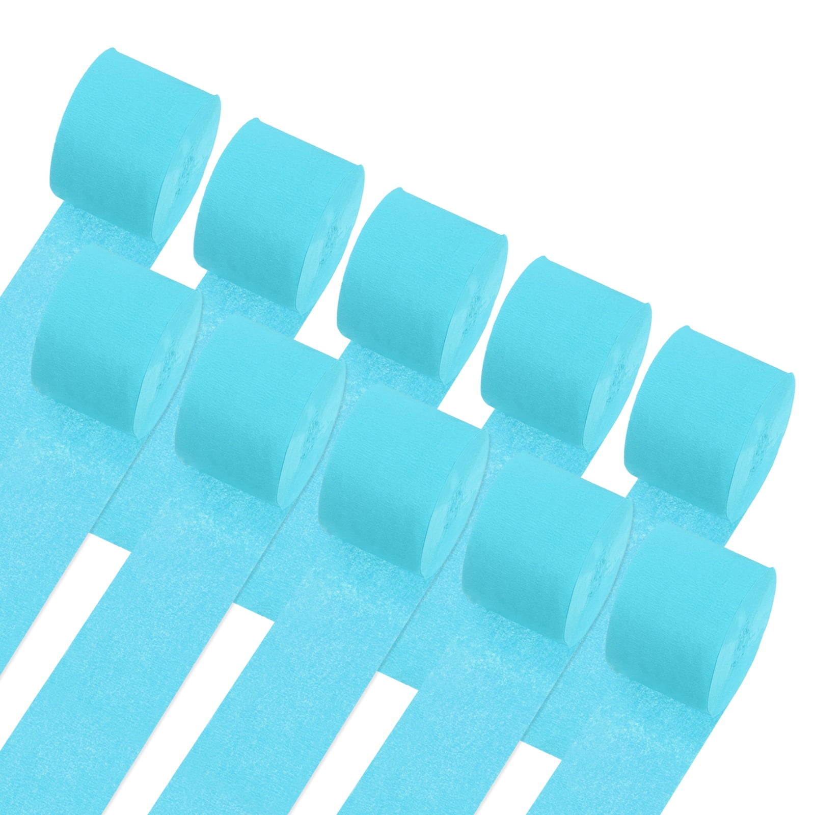 Unique Bargains 10Pcs Crepe Paper Streamers for Party Light Blue 1.8in x 82ft