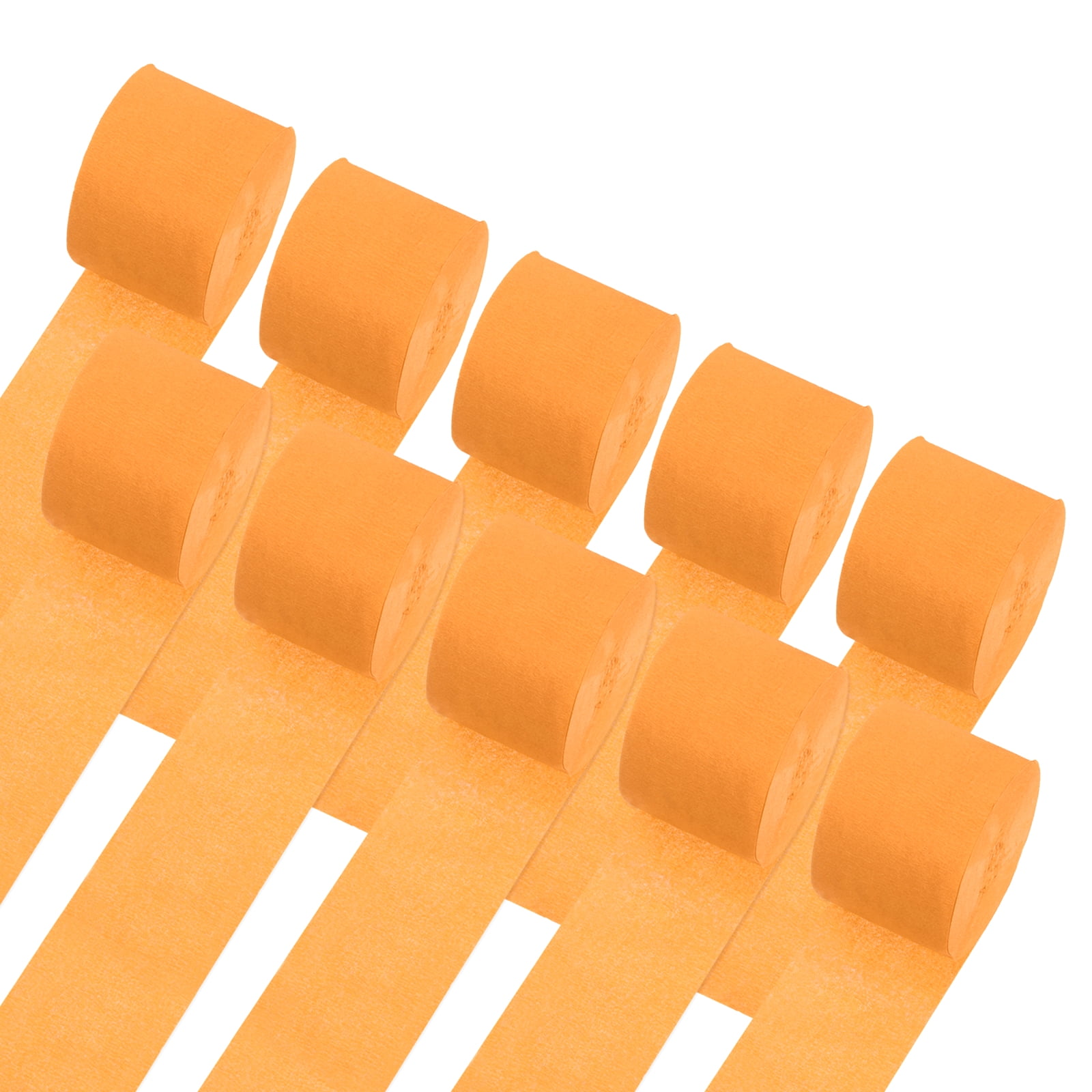 Unique Bargains 10Pcs Crepe Paper Streamers for Party Light Orange 1.8in x 82ft