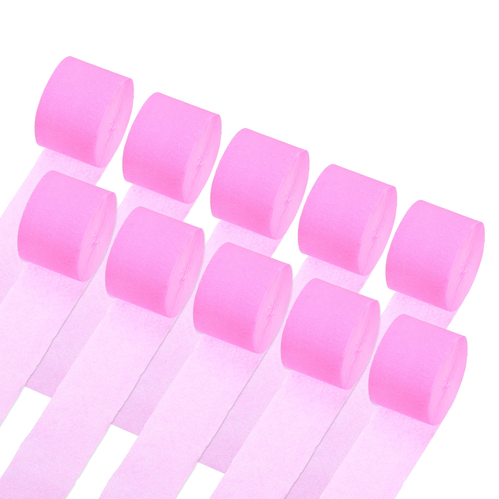Unique Bargains 10Pcs Crepe Paper Streamers for Party Light Pink 1.8in x 82ft